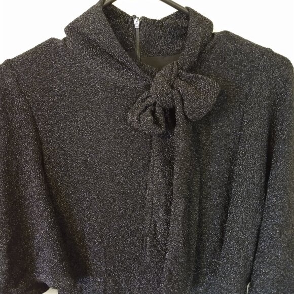 Black Halo Coralia Tie Neck Sparkle Minidress Size 6 - Picture 4 of 7